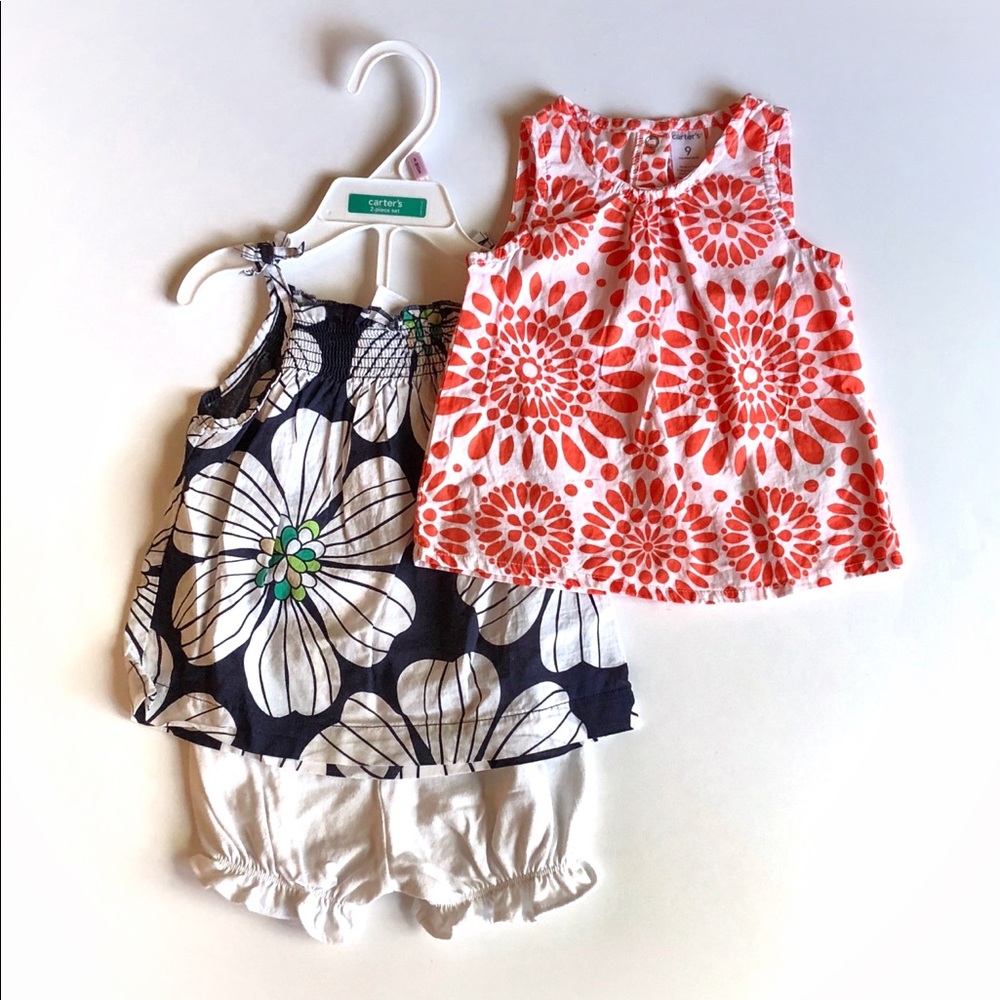 2 baby girls Carter’s cotton tops